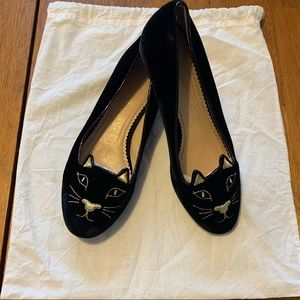 Charlotte Olympia Kitty Velvet Loafers
